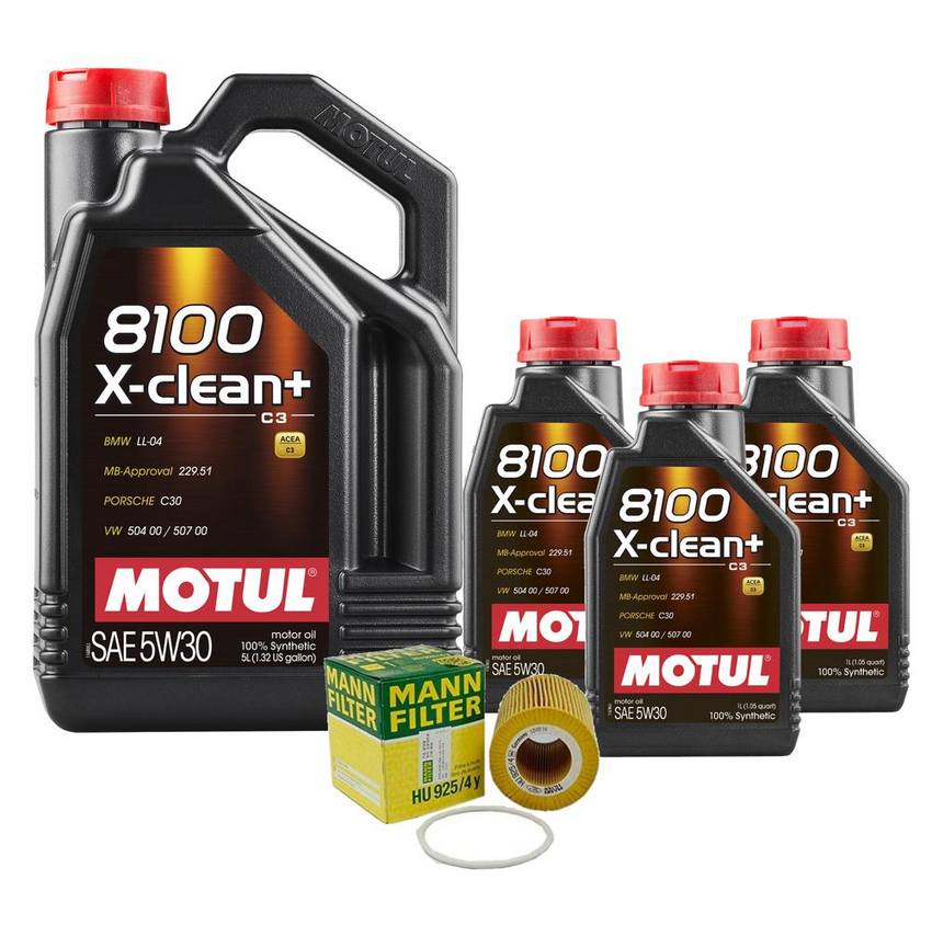 Volvo Engine Oil Change Kit - Motul 30750013 (5W-30) (X-CLEAN 8100)